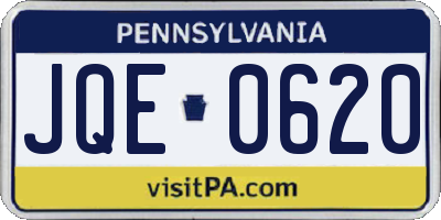 PA license plate JQE0620