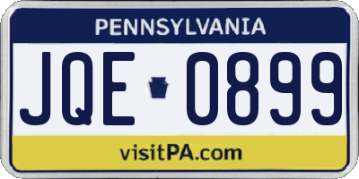 PA license plate JQE0899