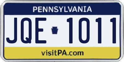 PA license plate JQE1011
