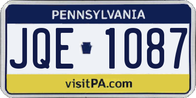 PA license plate JQE1087