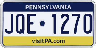 PA license plate JQE1270