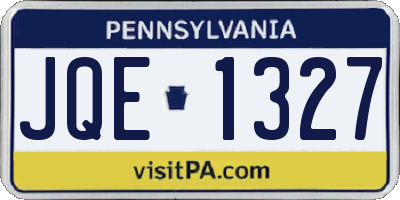 PA license plate JQE1327