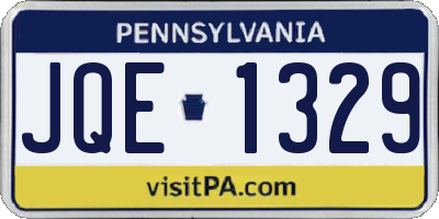PA license plate JQE1329