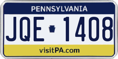 PA license plate JQE1408