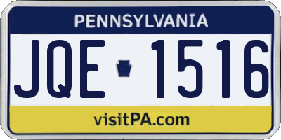PA license plate JQE1516