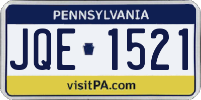 PA license plate JQE1521