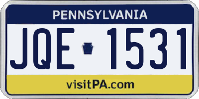 PA license plate JQE1531
