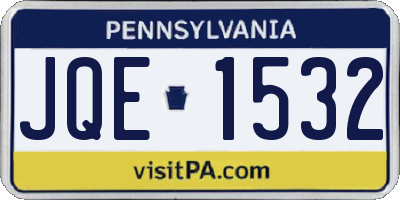 PA license plate JQE1532