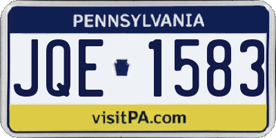 PA license plate JQE1583