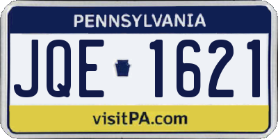 PA license plate JQE1621