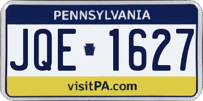 PA license plate JQE1627