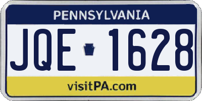PA license plate JQE1628