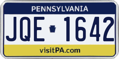 PA license plate JQE1642