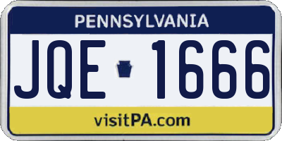PA license plate JQE1666