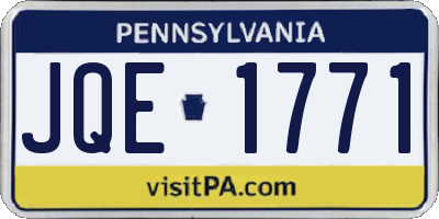 PA license plate JQE1771