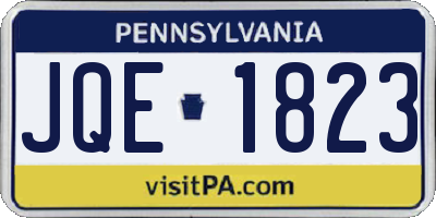 PA license plate JQE1823