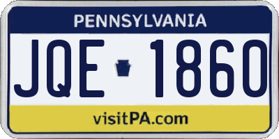 PA license plate JQE1860