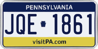 PA license plate JQE1861