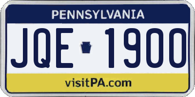 PA license plate JQE1900