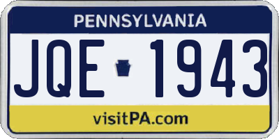 PA license plate JQE1943
