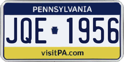 PA license plate JQE1956
