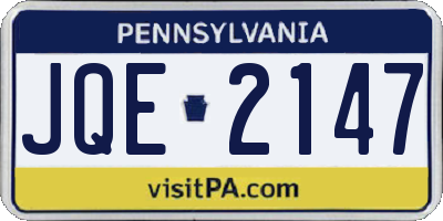 PA license plate JQE2147