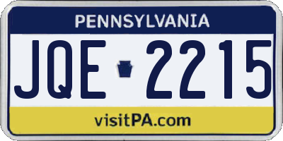 PA license plate JQE2215