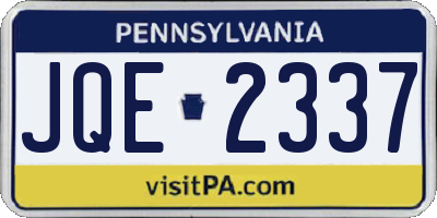 PA license plate JQE2337