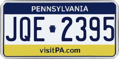 PA license plate JQE2395
