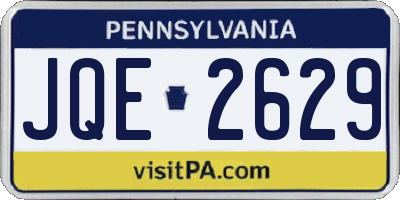 PA license plate JQE2629