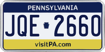 PA license plate JQE2660