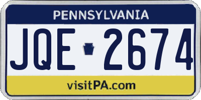 PA license plate JQE2674