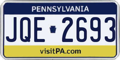 PA license plate JQE2693