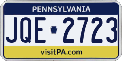 PA license plate JQE2723
