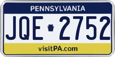 PA license plate JQE2752