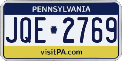 PA license plate JQE2769