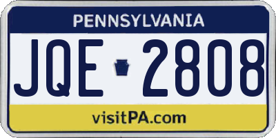 PA license plate JQE2808
