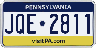 PA license plate JQE2811