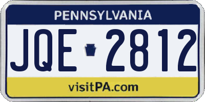 PA license plate JQE2812
