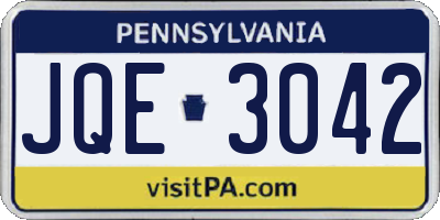 PA license plate JQE3042