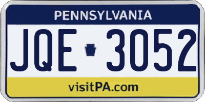 PA license plate JQE3052