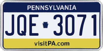 PA license plate JQE3071