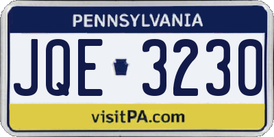 PA license plate JQE3230