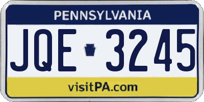 PA license plate JQE3245