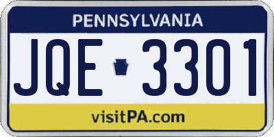 PA license plate JQE3301