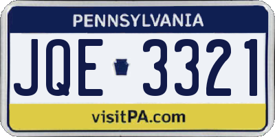 PA license plate JQE3321