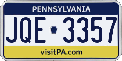 PA license plate JQE3357