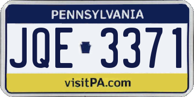 PA license plate JQE3371