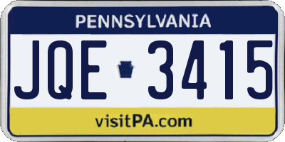 PA license plate JQE3415