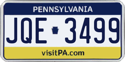 PA license plate JQE3499